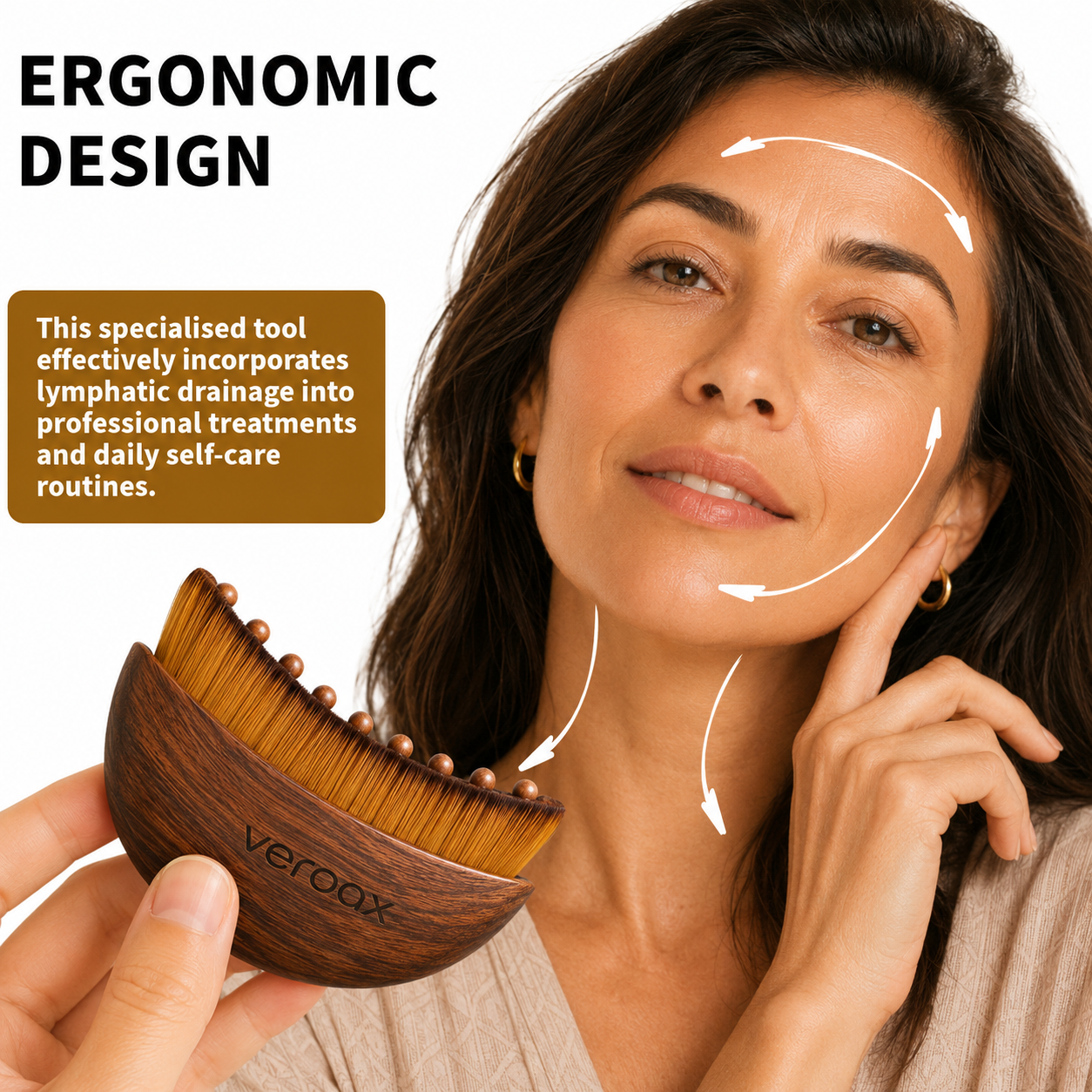 VEROAX Lymphatic Contour Facial Brush